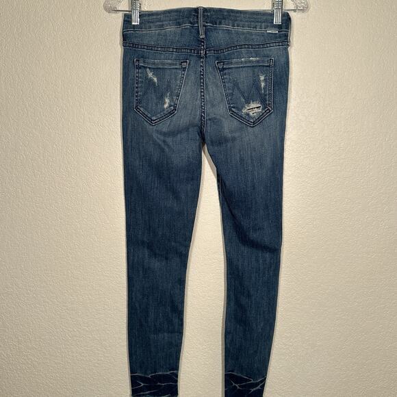 MOTHER The Looker Ankle Fray Jeans Size 25 Distressed Denim Naughty Intentions - Picture 12 of 16